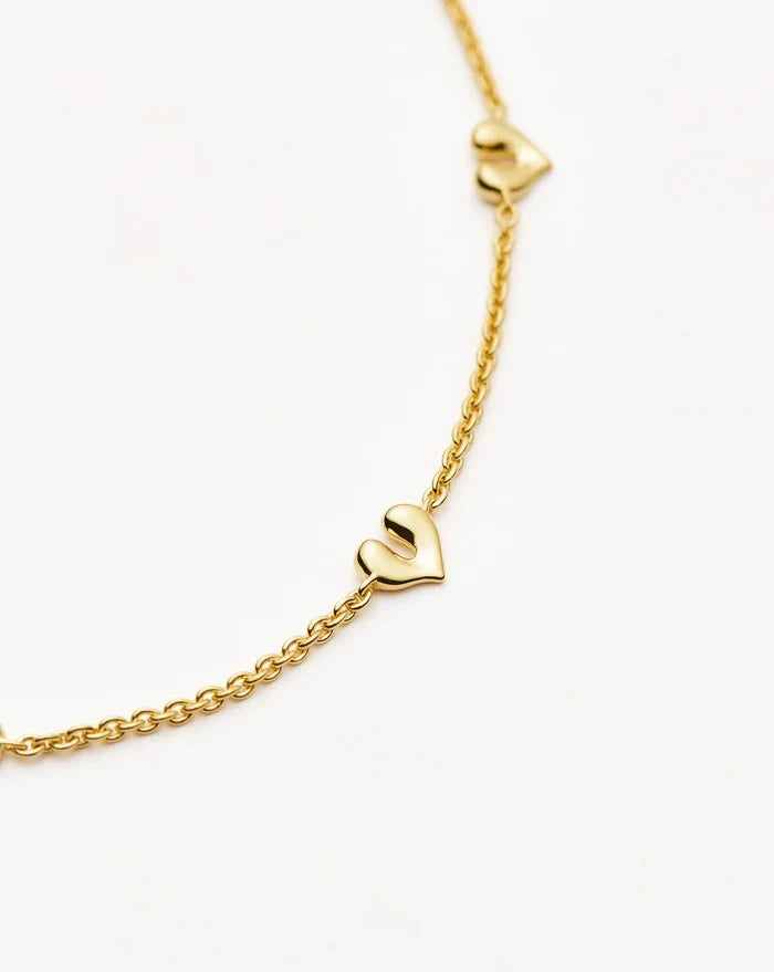 Molten Heart Mini Charm Bracelet | 18k Gold Vermeil Bracelet Missoma