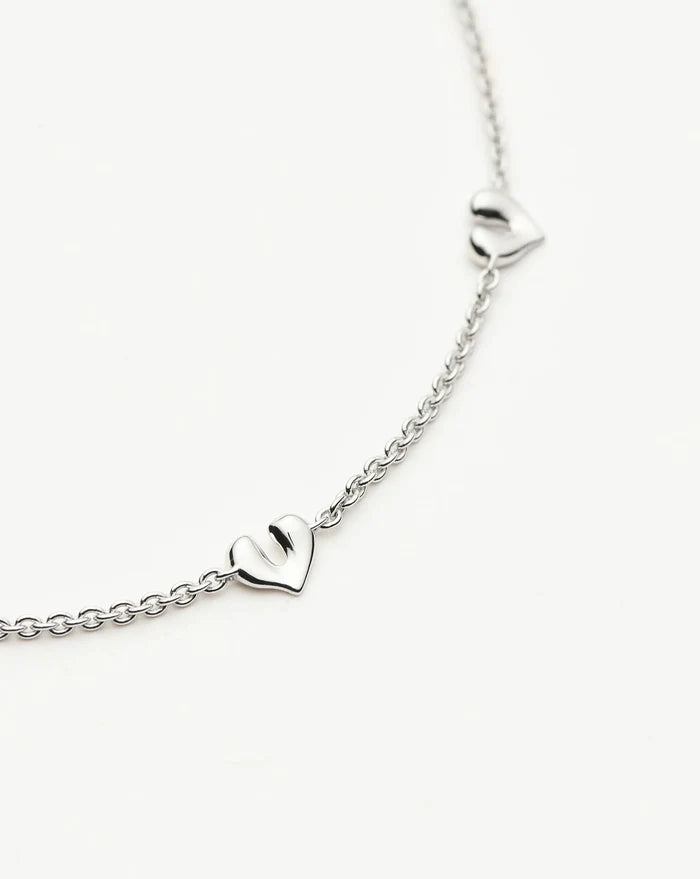Molten Heart Mini Charm Bracelet | Sterling Silver Bracelet Missoma