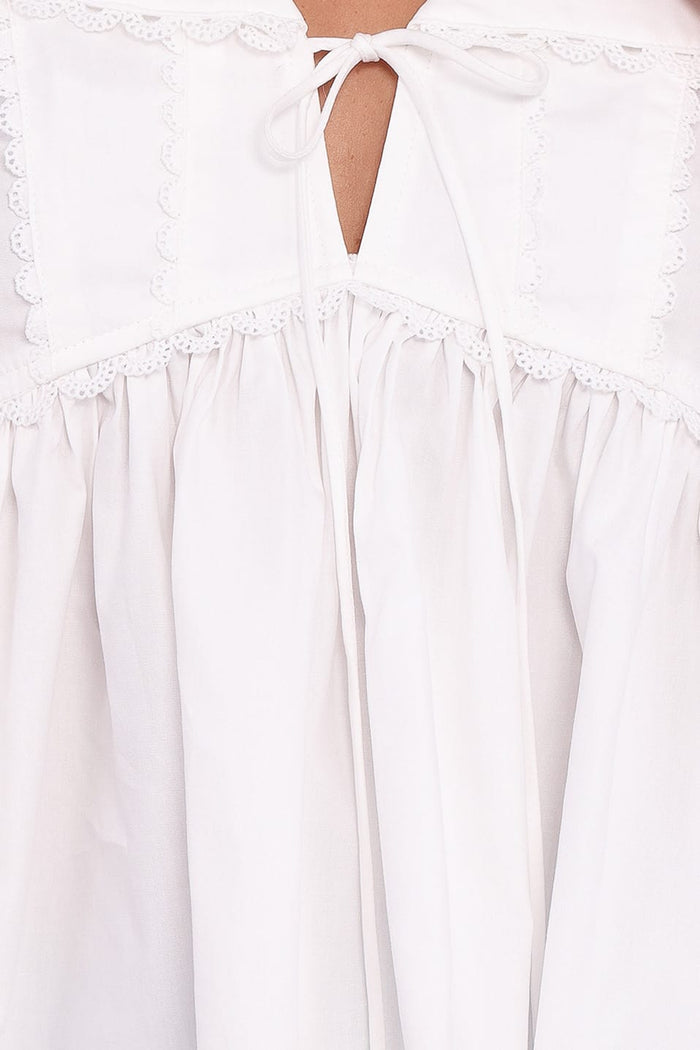 Petal and Pup USA TOPS Orly Lace Trim Top - Off White