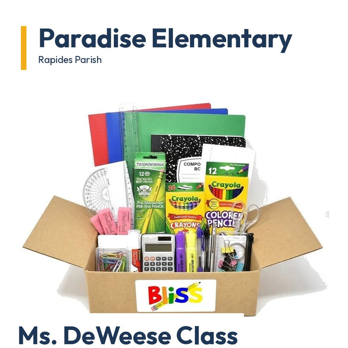 Paradise Elementary Ms. DeWeese Class School Supply Kit