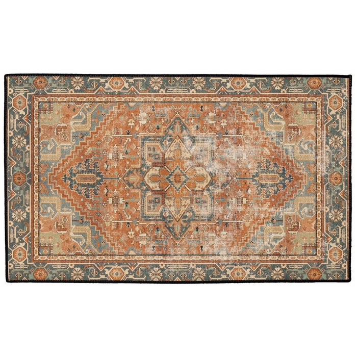 Parsa Persian Indoor/Outdoor Floor Mat Antique Bronze Spice Blue