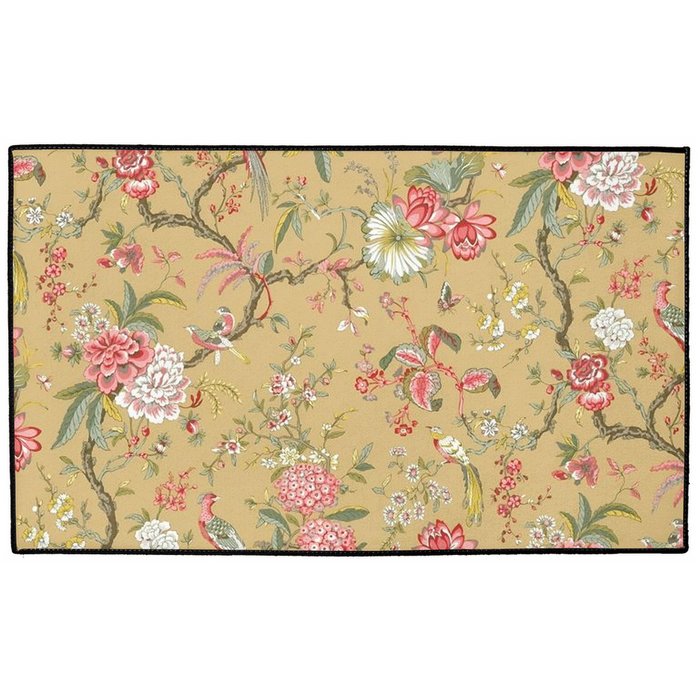 Pemberley Chintz Indoor/Outdoor Floor Beige Green Pink Floral