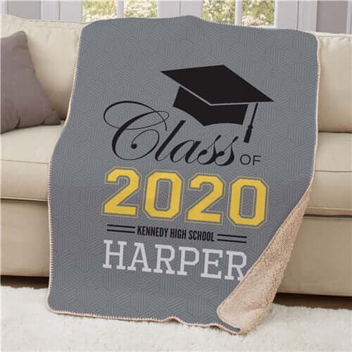 Personalized Class Of Graduation 50x60 Sherpa Throw