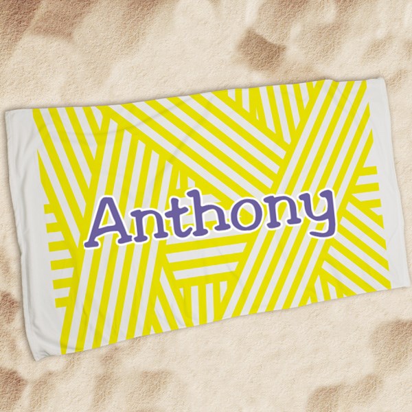 Personalized Stripes Beach Towel