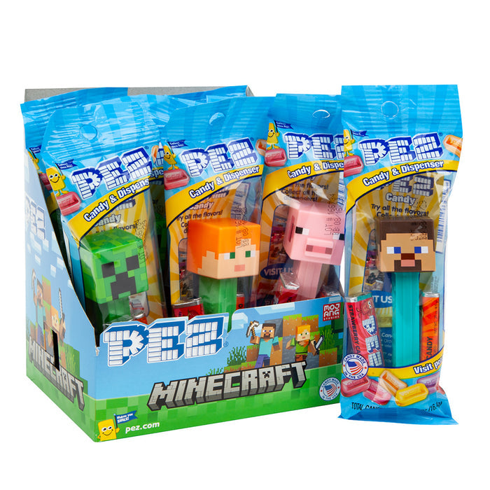 PEZ Minecraft Assorted Candy Dispensers - 12 Count