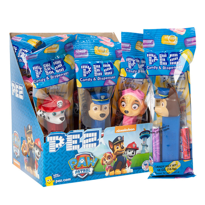PEZ Paw Patrol Assorted Candy Dispensers - 12 Count