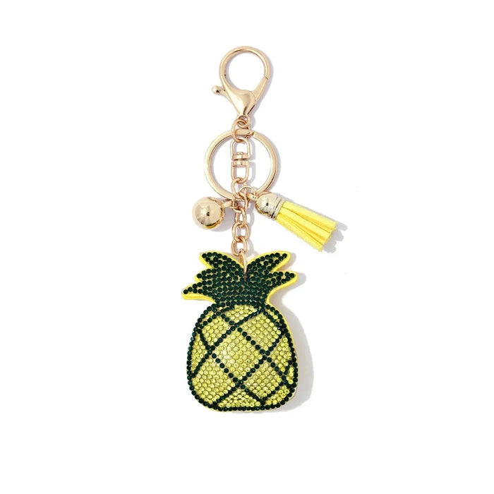 Yellow Pineapple Key Chain showcasing a vibrant and playful design for keys