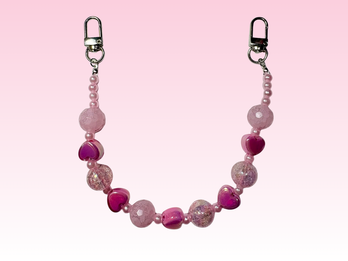 Pink Lace Hearts | Binder Chain Charm | Fits A6 Binders