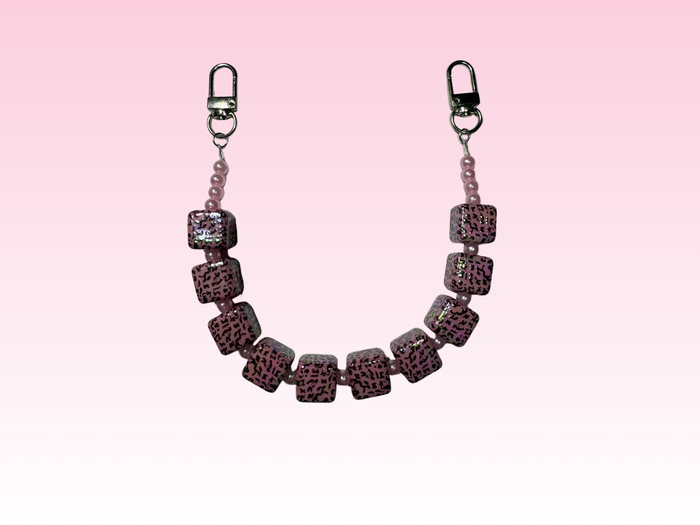 Pink Leopard | Binder Chain Charm | Fits A6 Binders