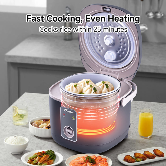 PowerPac Rice Cooker 0.8L with non-stick Inner Pot (PPRC610) Ivory