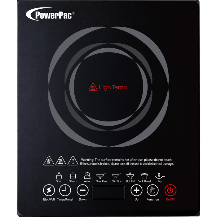 PowerPac Steamboat Induction Cooker, 10 Preset Functions, 1800W (PPIC888ANP)
