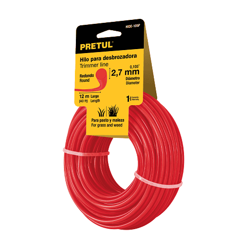 Pretul Round 2.4mm x 12m ORANGE Residential Use Trimmer Line, Ideal for Grass, Lawn and Garden - 20024 ebuystt
