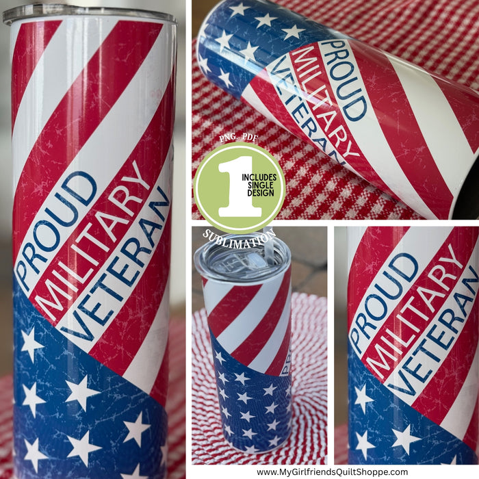 Proud Military Veteran (Downloadable Sublimation Design)