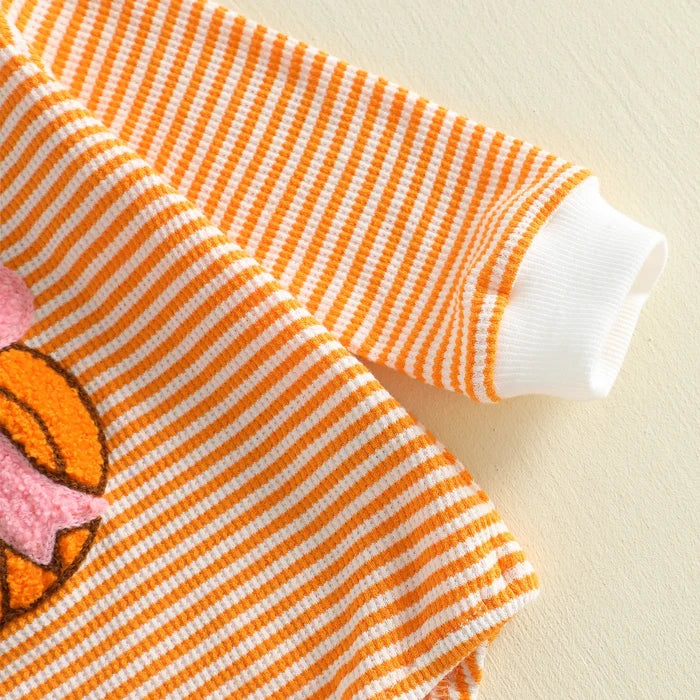 PUMPKIN Bowtie Striped Long-Sleeve