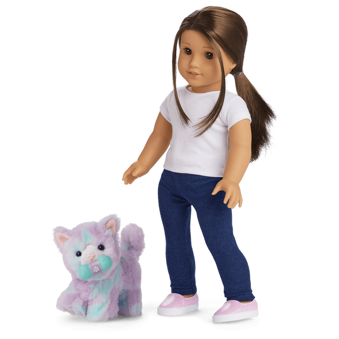 Purrpley Pink Kitty Cat for 18-inch Dolls & Fancy Pet Fashion Accessories