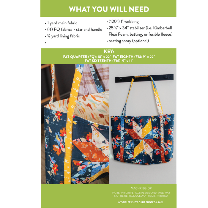 Quilt Star Bag (Downloadable Sewing Pattern)