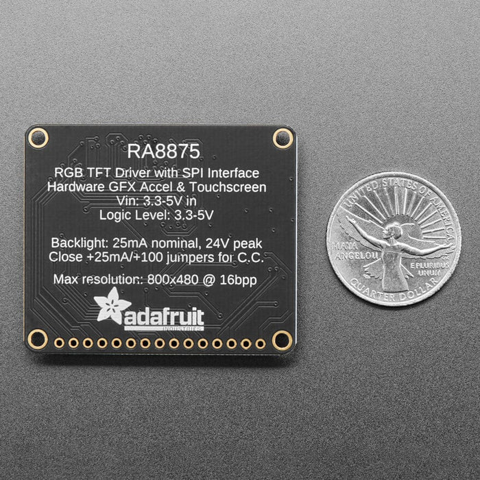 RA8875 Driver Board for 40-pin TFT Touch Displays - 800 x 480 Max by Adafruit - The Pi Hut