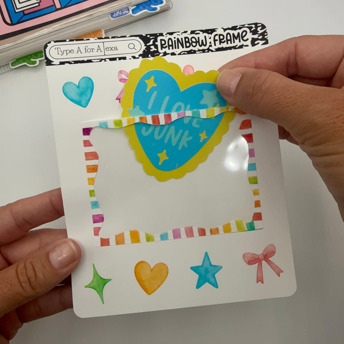 Rainbow Border Jumbo Journaling Sticker Frame