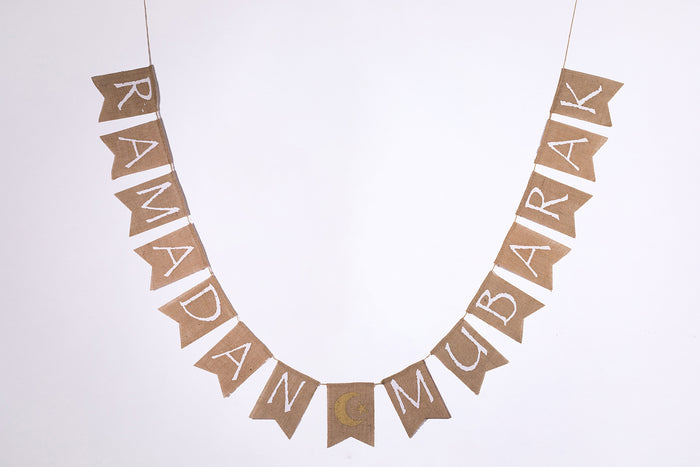 Ramadan Eid Mubarak Burlap Pennant