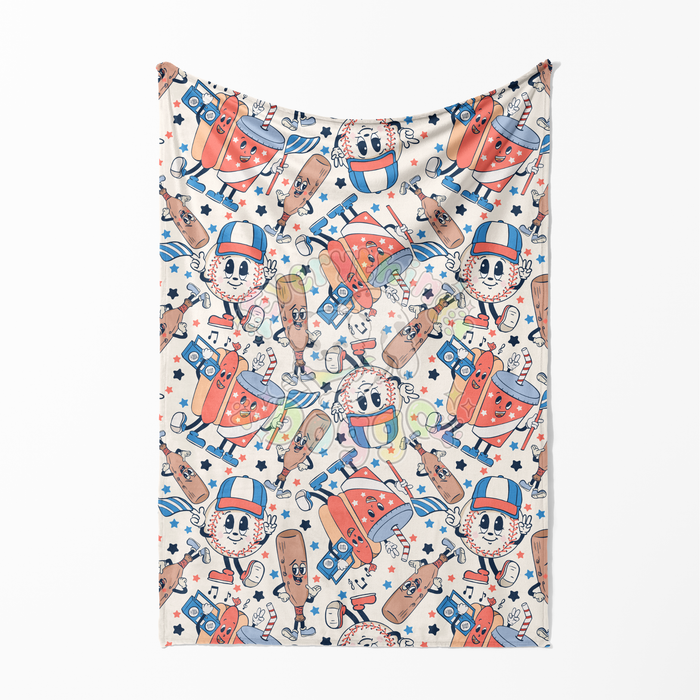 Retro Baseball - Minky Blanket