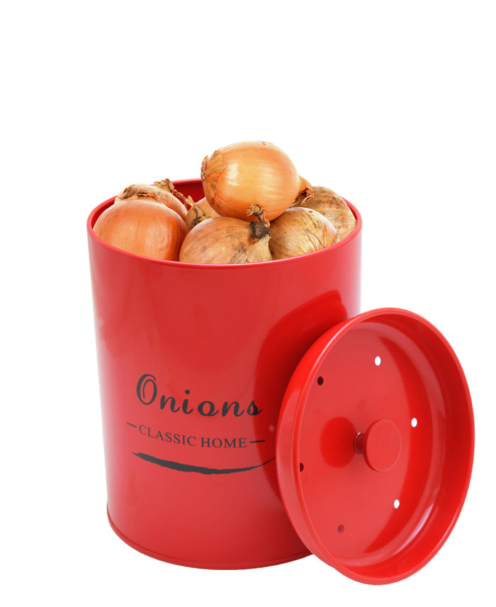Retro Onion Storage Box - Red