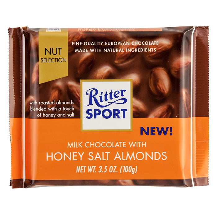 Ritter Sport Honey Salt Almond Milk Chocolate Candy Bars - 11 Count