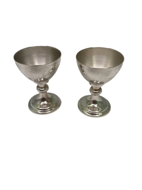 Set of 2 Silver Plate Miniature Egg Cups.