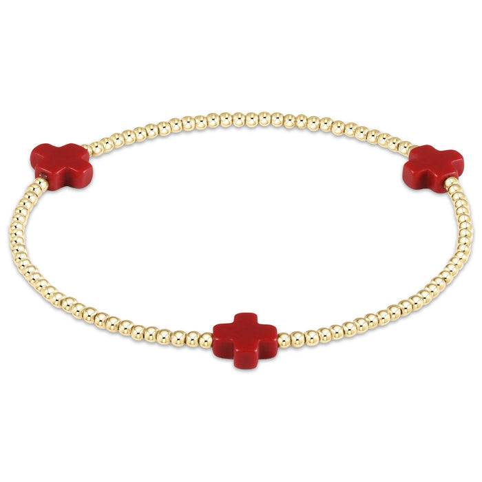 Signature Cross 2mm Gold Bracelet