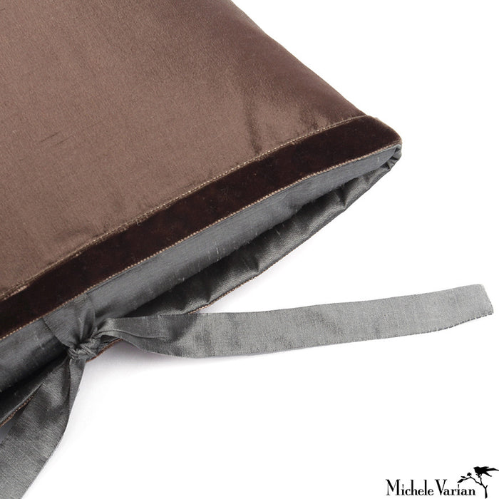 Silk Dupioni Pillow Mudd 12x22