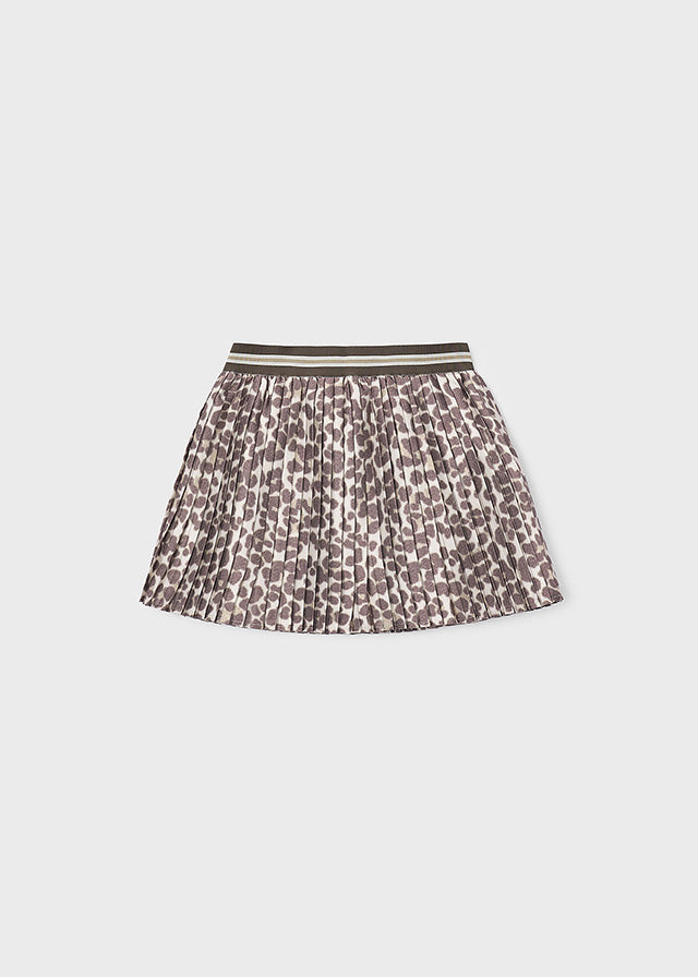 skirt printed accordion pleated - bottle grey-082
