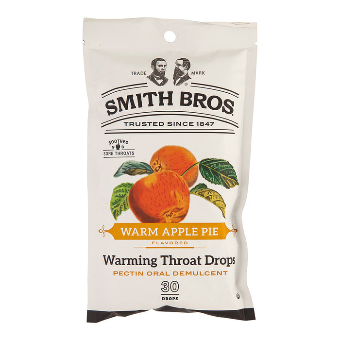 Smith Bros Warm Apple Pie Throat Drops Peg Bag - 12 Count