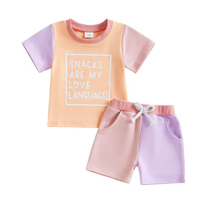 SNACKS ARE MY LOVE LANGUAGE Color Block Outfit