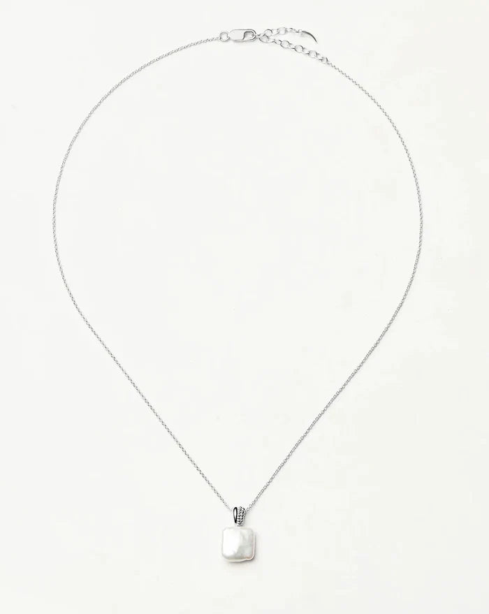 Square Pearl Baya Pendant Necklace | Sterling Silver/Pearl Necklaces Missoma