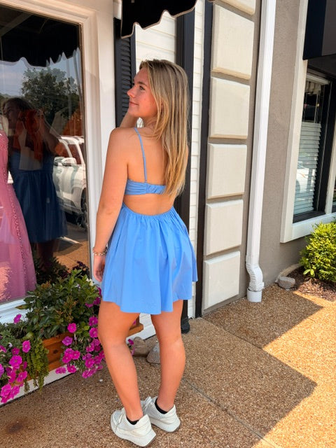 Sweetheart ruched babydoll dress