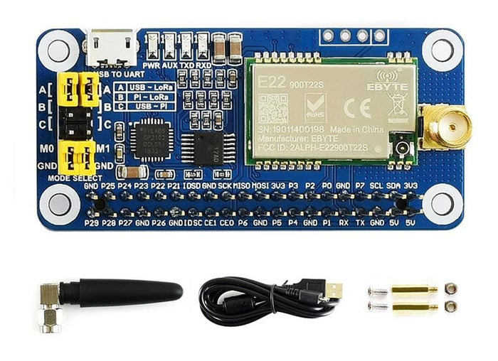 SX1262 LoRa HAT for Raspberry Pi - 868MHz (for Europe, Asia, Africa) by Waveshare - The Pi Hut