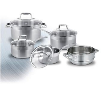 T-FAL 9 Piece Inspire Pot Set -Blemished package with full warranty - G707S974