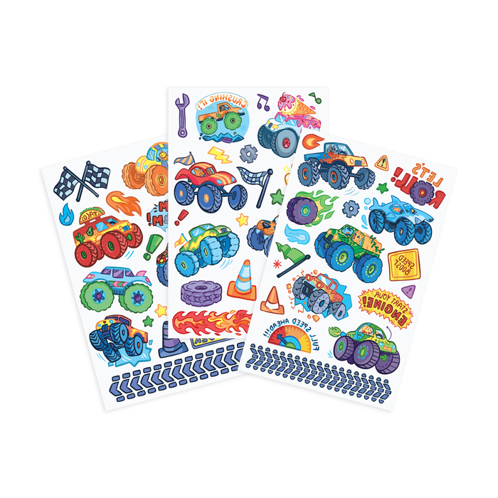 OOLY Tattoo-Palooza Temporary Tattoos - Monster Truck out of packaging