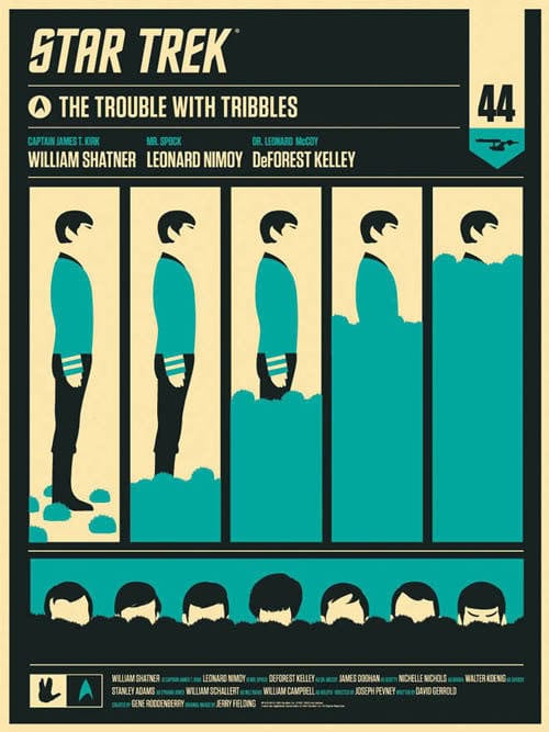 The Trouble With Tribbles Spock Olly Moss poster