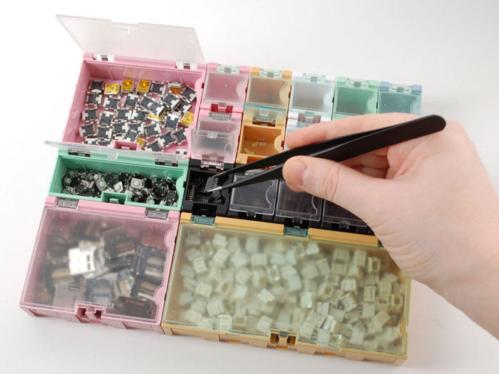 Tiny Modular Snap Boxes - SMD component storage - 10 pack (Blue) by The Pi Hut - The Pi Hut