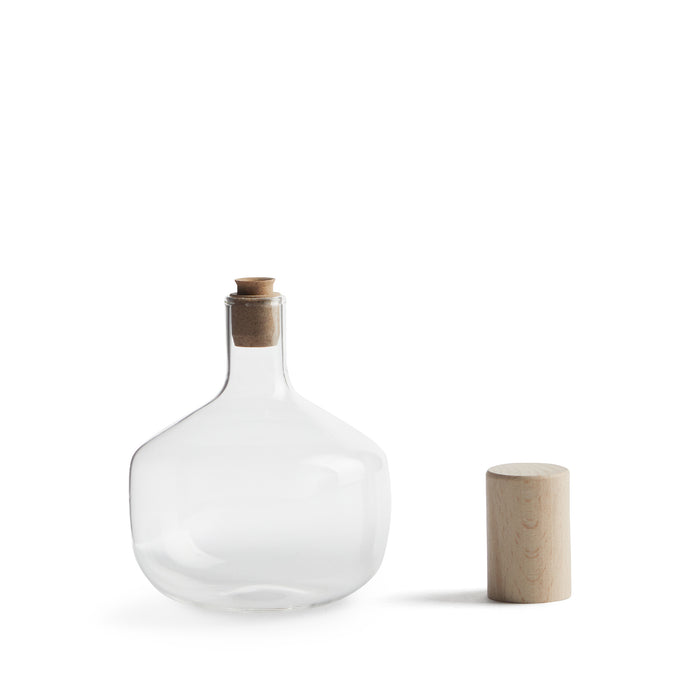 R+D.LAB Trulli Short Bottle Clear Wood Cap Cork Spout