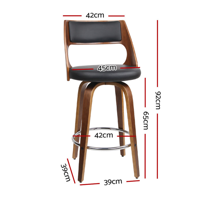 Two Wooden Bar Stools - Black-Home Living Store-