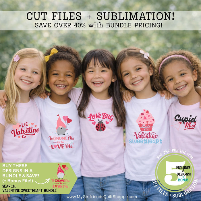 Valentine Sweetheart Cupcake (Downloadable Sublimation & Cut File Design)