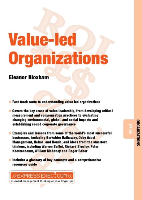 ValueLed Organizations Organizations 07.08 Paperback