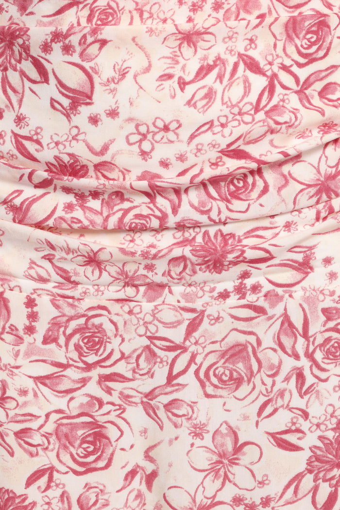 Petal and Pup USA BOTTOMS Velda Ruched Maxi Skirt - Pink Floral