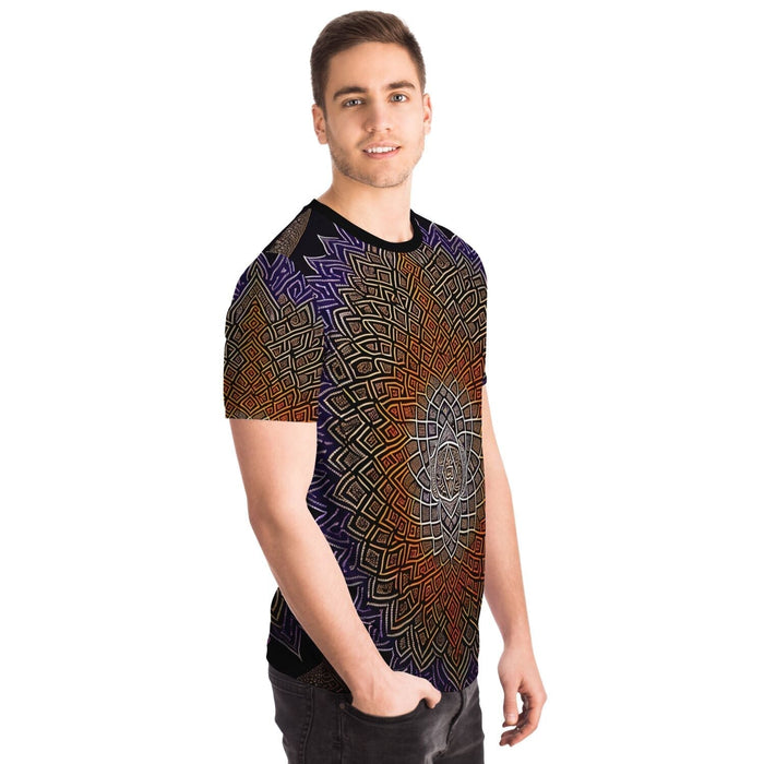 Wisdom and Illusion Trippy Tee | Psychedelic Sacred Geometry | Abstract Cosmic Organic Mandala Mystic Graphic Art T-Shirt