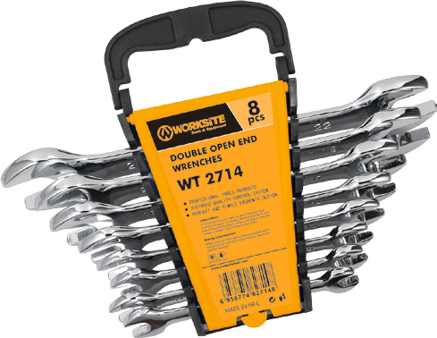 WORKSITE 8PCS Double Open End Spanner Wrench Industrial Grade Tool 8-22mm WT2714 Worksite Hand Tools