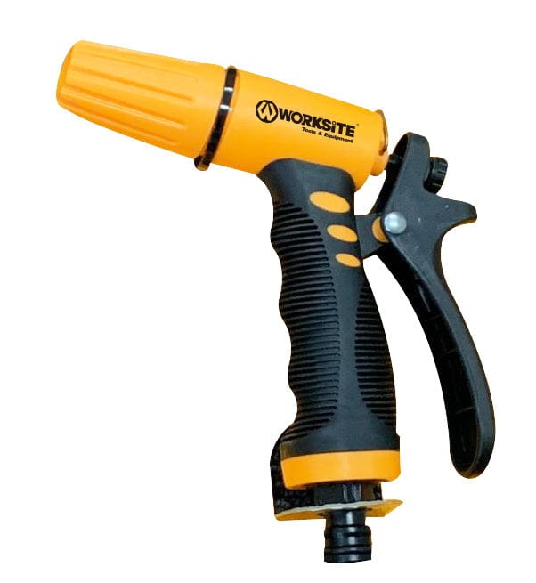 Worksite Pistol Grip Water Spray Nozzle. High Pressure Nozzle, Adjustable Spray Water Flow for Watering Plants, Showering Pet, Washing Car, Cleaning. Use with Water Hose Garden Hose - WTSN002 Worksite Hand Tools