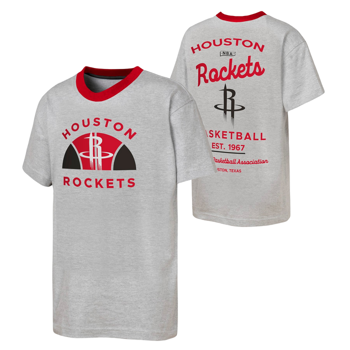 Youth Houston Rockets Outerstuff Backdoor Cut Ringer T-Shirt