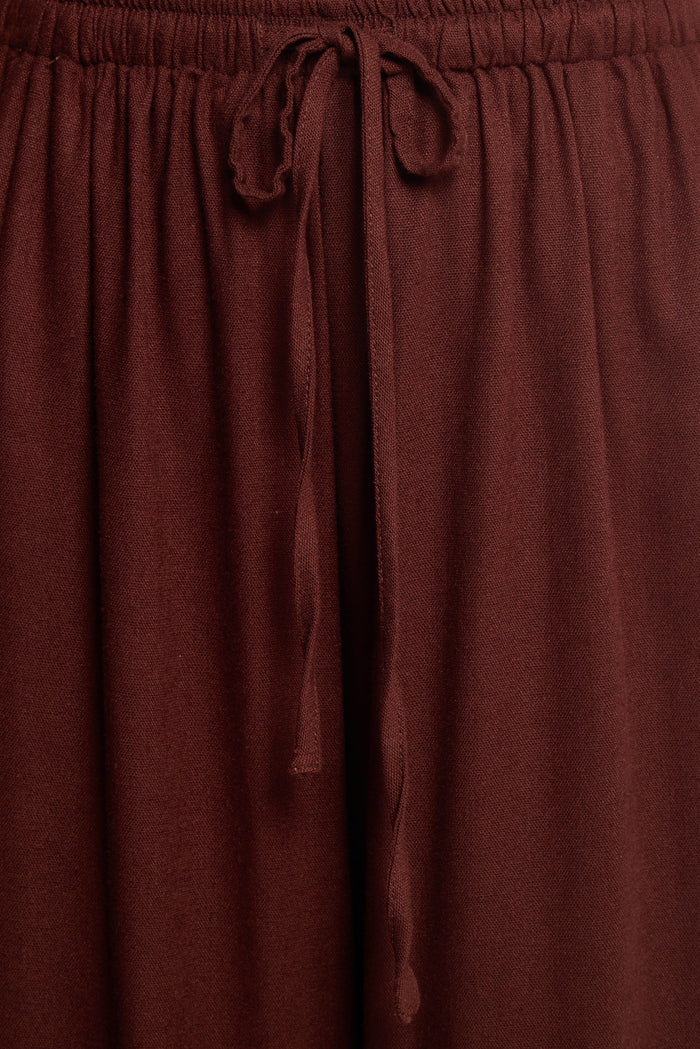 Petal and Pup USA BOTTOMS Zane Tie Waist Pant - Chocolate