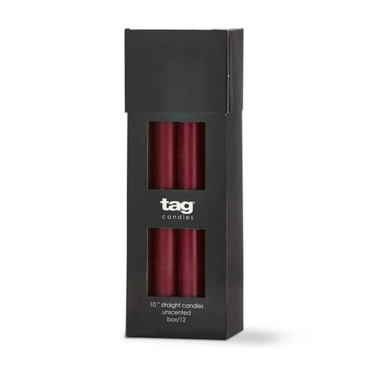 10" Straight Candle, Wine